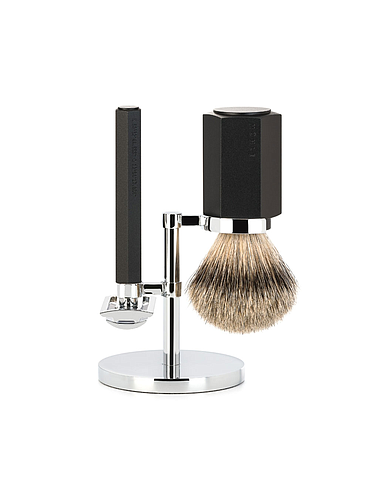 Muehle - Hexagon - Kit de rasage Graphite - Silvertip