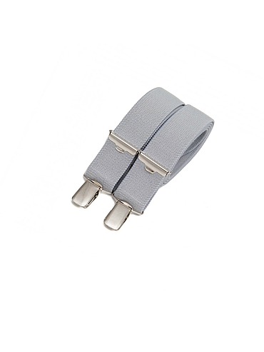Skinny clip-on suspenders – Pearl grey