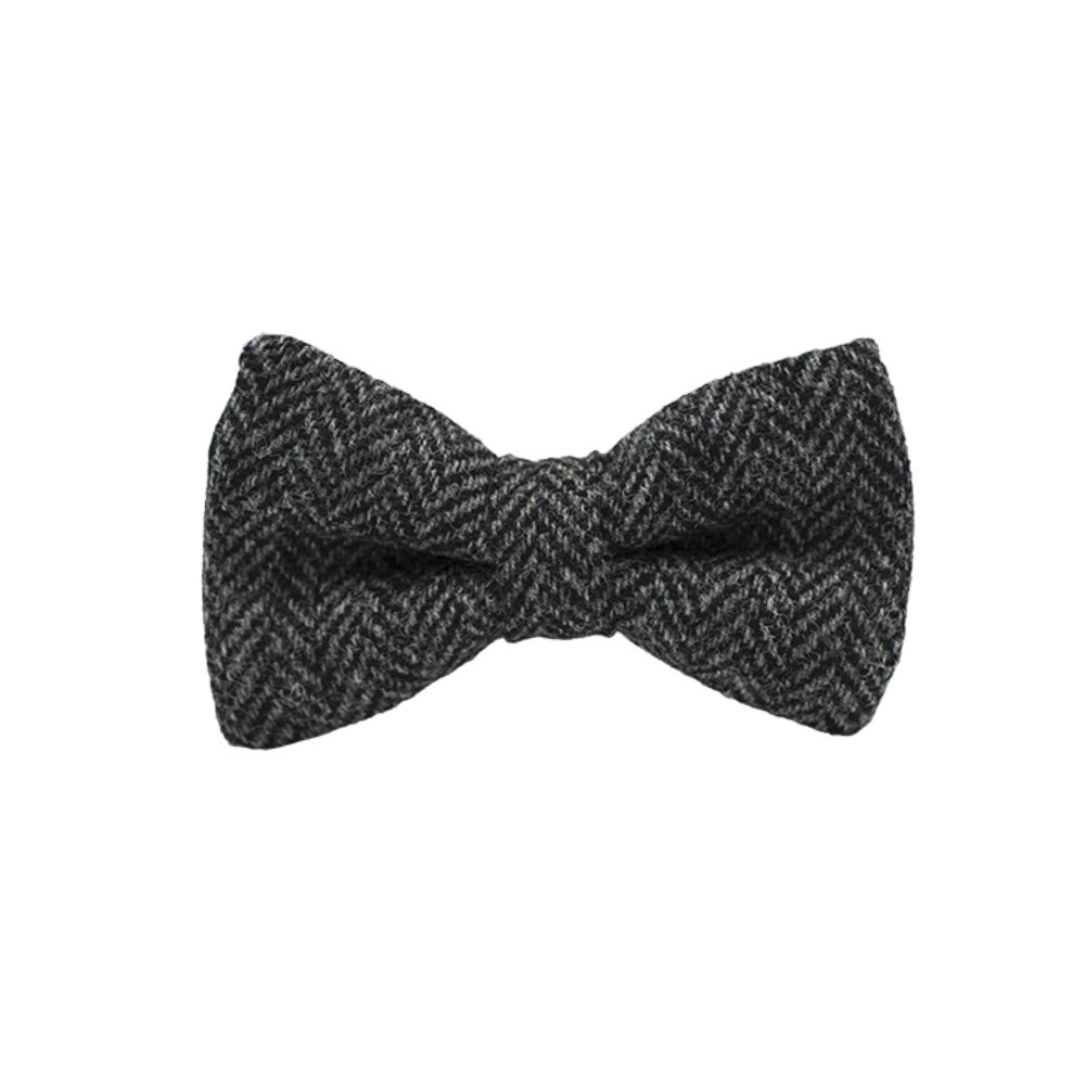 Jaggs - Nœud papillon Tweed "Dundee" - Chevron gris clair