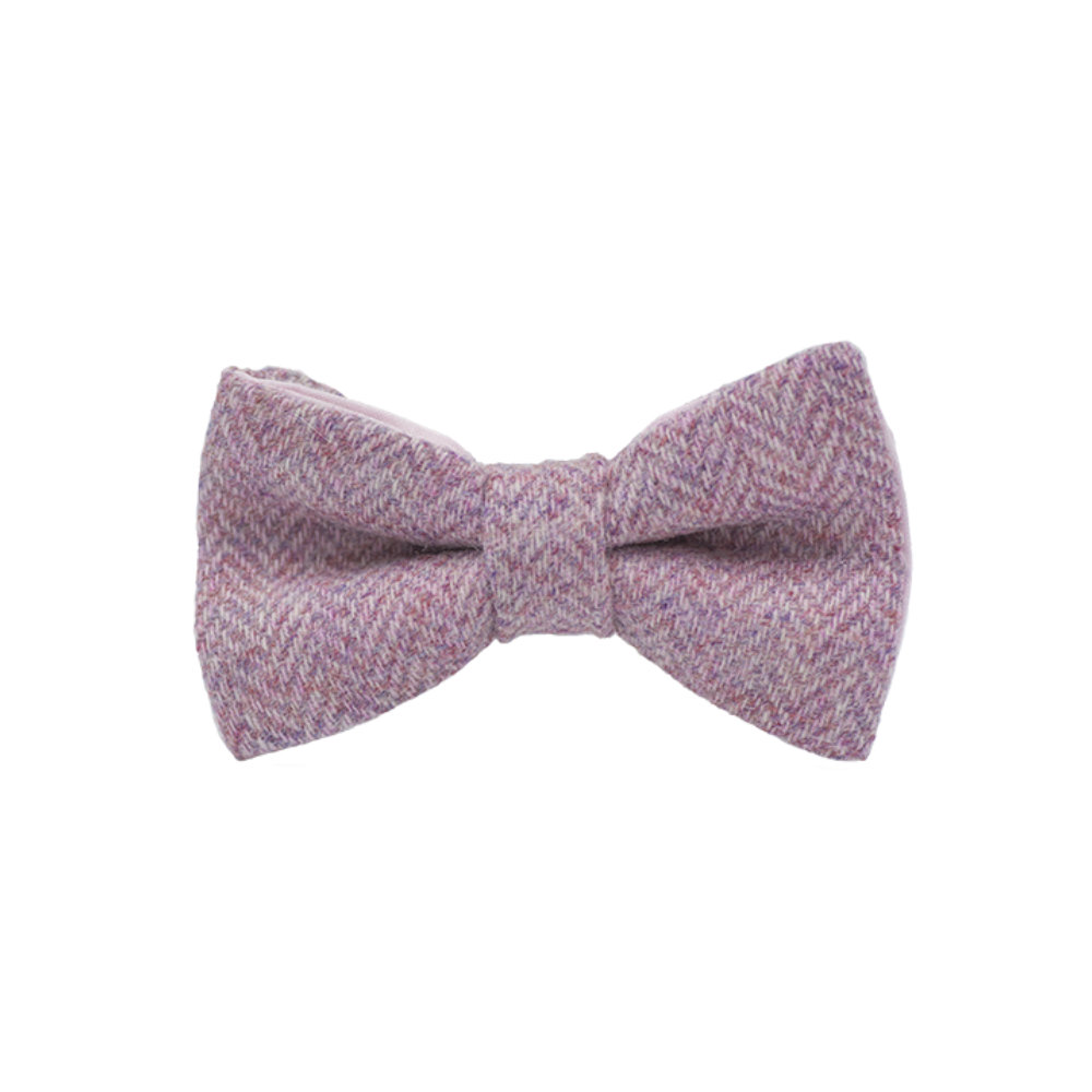 Jaggs - Nœud papillon Tweed "Dundee" - Chevron rose