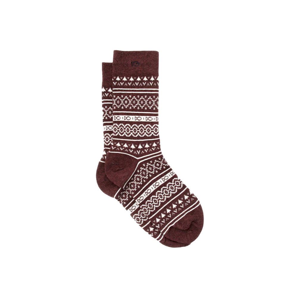 BillyBelt - Chaussettes en coton peigné Jacquard - Bordeaux