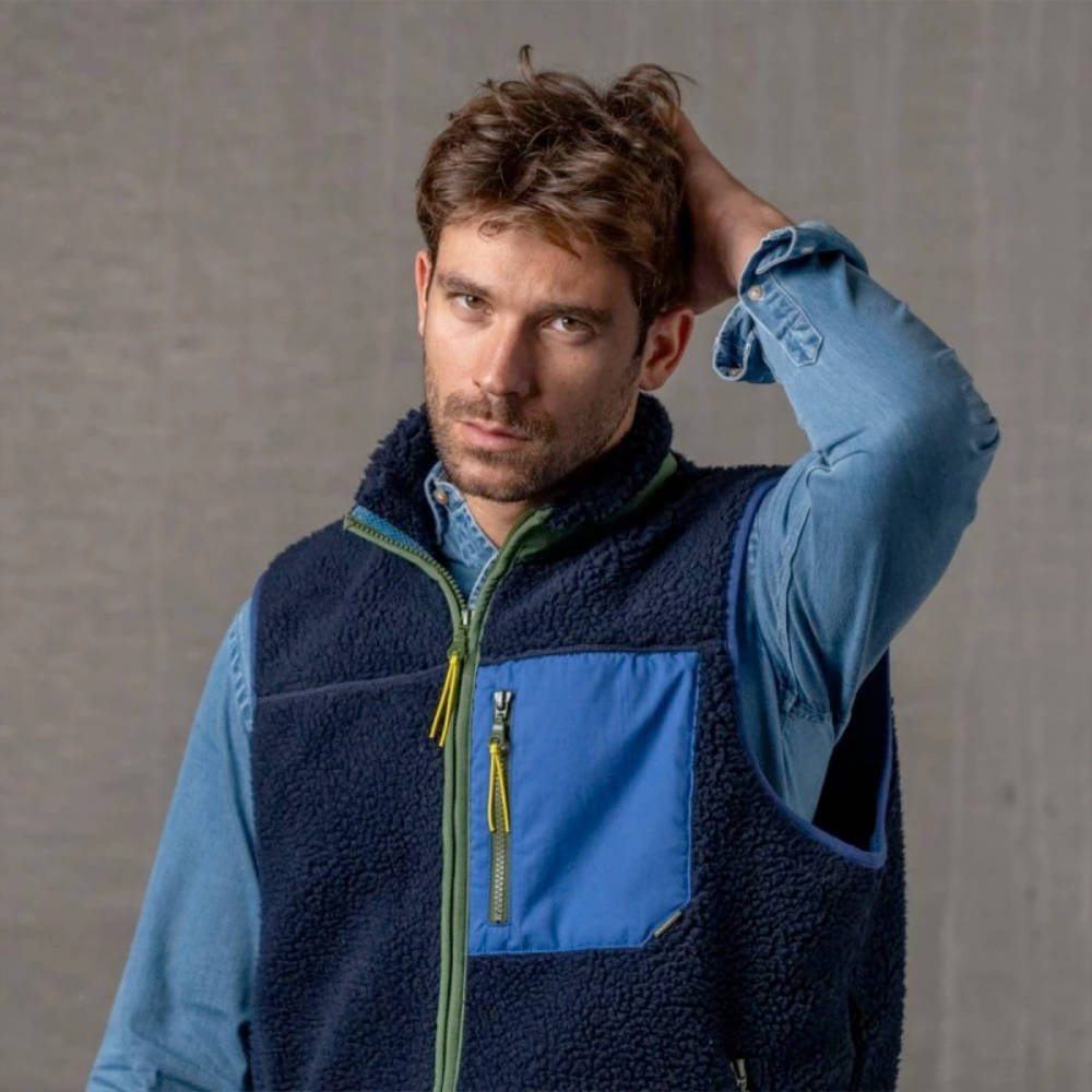 BillyBelt - Veste Sherpa sans manches - Marine - M