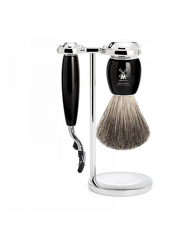 Muehle - Vivo - Set de rasage 3 pièces - Résine noire